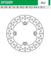 ΔΙΣΚΟΠΛΑΚΑ DF5009AV TRIUMPH DAYTONA 650 675 STREET TRIPLE 675 ΟΠΙΣΘ 220-125-105 4ΤΡ NEWFREN