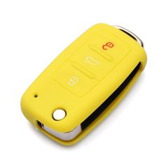 Προστατευτική Θήκη Σιλικόνης για Κλειδί Αυτοκινήτου VW σε Κίτρινο Χρώμα 13682