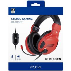 ﻿Playstation 4 HW Bigben Stereo Gaming Headset v3 (Red) / Electronics