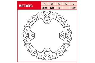 ΔΙΣΚΟΠΛΑΚΑ MST305EC SUZUKI RM-Z 250 450 05- RMX 450 10- ΟΠΙΣΘ TRW LUCAS