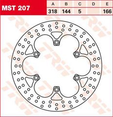 ΔΙΣΚΟΠΛΑΚΑ MST207 HONDA NTV 650 - 400 DEAUVILLE ΕΜΠ 318-144 6ΤΡ TRW LUCAS