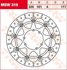 ΔΙΣΚΟΠΛΑΚΑ MSW319 320-101 6ΤΡ TRW LUCAS