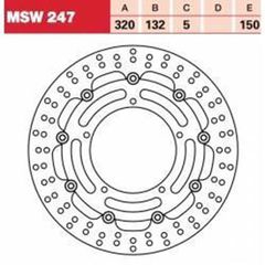 ΔΙΣΚΟΠΛΑΚΑ MSW247 YAMAHA YZF R1 '04 ΕΜΠ 320-132 5ΤΡ TRW LUCAS