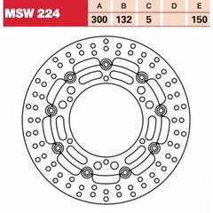 ΔΙΣΚΟΠΛΑΚΑ MSW224 YAMAHA FZ1 FAZER 1000 TDM 900 300-132 6ΤΡ TRW LUCAS