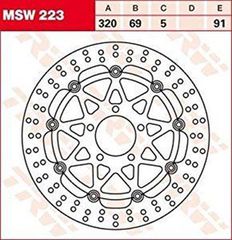 ΔΙΣΚΟΠΛΑΚΑ MSW223 SUZUKI GSX-R 750 1000 '02 320-69 5ΤΡ TRW LUCAS
