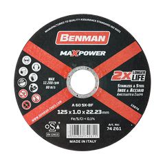 BENMAN Δίσκος κοπής INOX MAX POWER 115Χ1.0mm 74260
