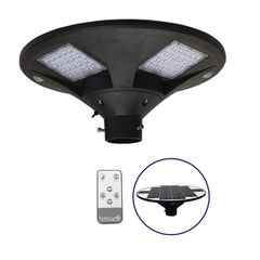 Φωτιστικό κεφαλής Post Top πλατείας LED 25W ψυχρό λευκό 6000K 2000lm 120° με ενσωματωμένο φωτοβολταϊκό πάνελ & μπαταρία 24000mAh & αισθητήρα κίνησης-ημέρας-νύχτας Φ50cm x Υ19cm IP65