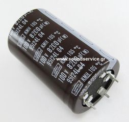 ΠΥΚΝΩΤΗΣ ΗΛΕΚΤΡΟΛΥΤΙΚΟΣ 8200uF 100V 105C ΠΛΑΚΕΤΑΣ D40x65mm NIPPON