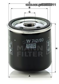 Φίλτρο λαδιού MANN-FILTER W71280