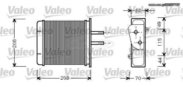 Εναλλάκτης θερμότητας, θέρμανση εσωτερικού χώρου VALEO 812145