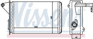 Εναλλάκτης θερμότητας, θέρμανση εσωτερικού χώρου NISSENS 71429
