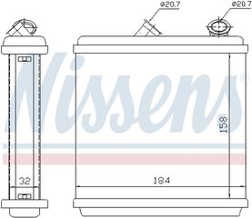 Εναλλάκτης θερμότητας, θέρμανση εσωτερικού χώρου NISSENS 72635