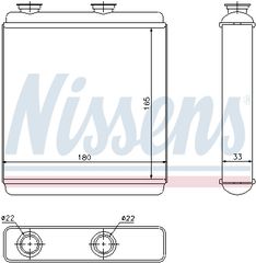 Εναλλάκτης θερμότητας, θέρμανση εσωτερικού χώρου NISSENS 72663