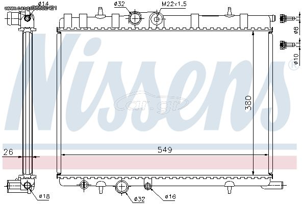 Ψυγείο, ψύξη κινητήρα NISSENS 63502