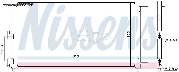 Συμπυκνωτής, σύστ. κλιματισμού NISSENS 94727