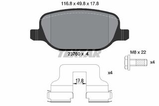 TEXTAR (878 00) ΔΙΣΚΟΦΡΕΝΑ ALFA ROMEO (17.8 mm)