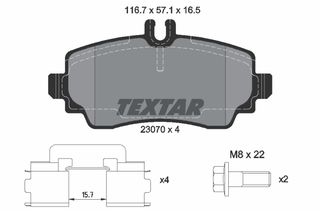 Σετ τακάκια, δισκόφρενα TEXTAR 2307003