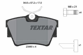 Σετ τακάκια, δισκόφρενα TEXTAR 2398001