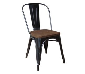 Relix Wood Dark oak Καρέκλα Μέταλλο Βαφή Μαύρο