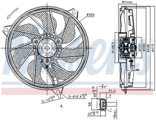 Βεντιλατέρ, ψύξη κινητήρα NISSENS 85662