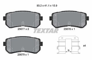 Σετ τακάκια, δισκόφρενα TEXTAR 2567701