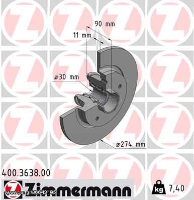 Δισκόπλακα ZIMMERMANN 400363800