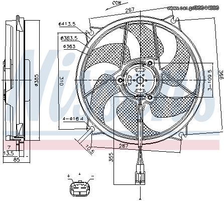 Βεντιλατέρ, ψύξη κινητήρα NISSENS 85790