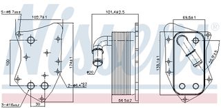 Ψυγείο λαδιού, λάδι κινητήρα NISSENS 90804