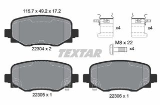 Σετ τακάκια, δισκόφρενα TEXTAR 2230401