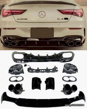 ΠΙΣΩ ΣΠΟΙΛΕΡ Mercedes CLA W118 X118 Shooting Brake C118 Coupe Sport Line (2019-up) CLA45S AMG Design Aerodynamic Night Package