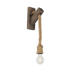 GLOBOSTAR® KENSI 00878 Boho Φωτιστικό Τοίχου - Απλίκα με Ντουί 1 x E27 AC 220-240V IP20 - Καφέ & Μπεζ - Μ7 x Π15 x Υ38cm