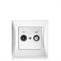 Πρίζα TV – SAT διελεύσεως λευκή LINEME H series 50-00134-1