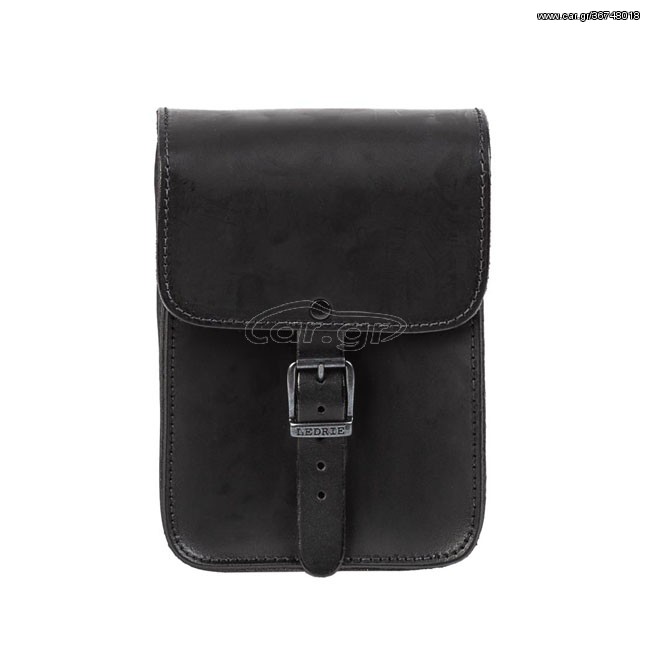 Ledrie, full leather sissy bar bag. Black
