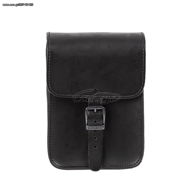 Ledrie, full leather sissy bar bag. Black