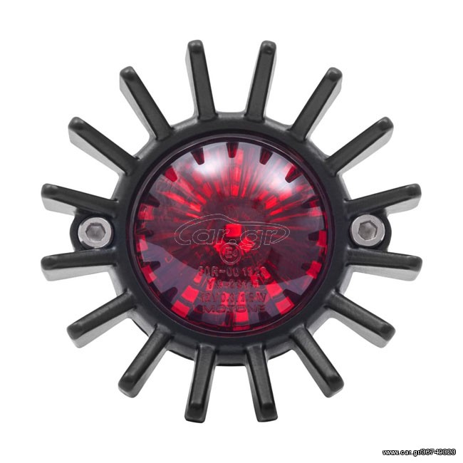 Motone, Big Fin LED taillight. Black, no bracket. ECE