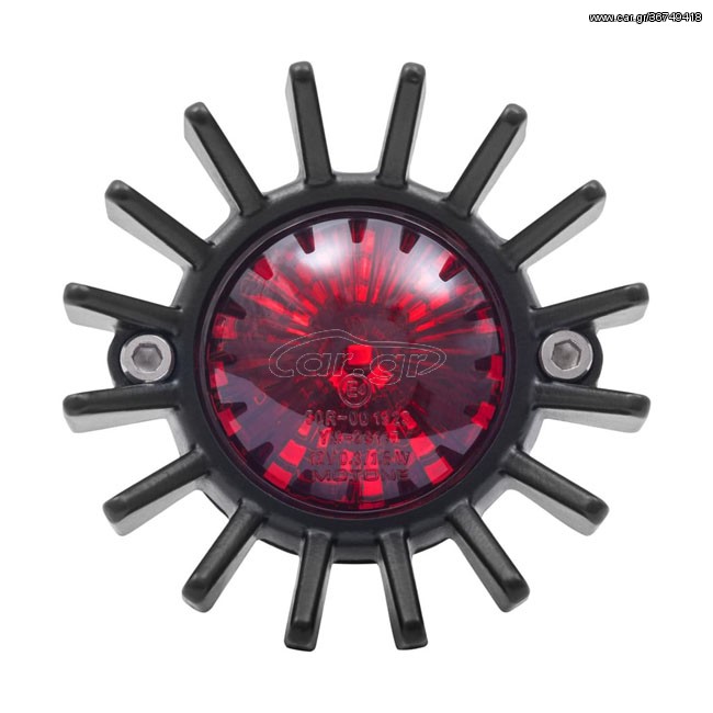 Motone, Big Fin LED taillight. Black, no bracket. ECE