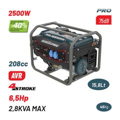 BGB3000 Γεννήτρια Βενζίνης 208cc 2500W - ΒΕΝΖΙΝΗΣ ΜΟΝΟΦΑΣΙΚΕΣ - BORMANN PRO (#034414)
