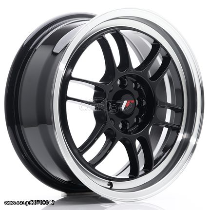 JAPAN RACING WHEELS JR7 7X16 ET38 4X100/114 Gloss Black w/Machined Lip!!!