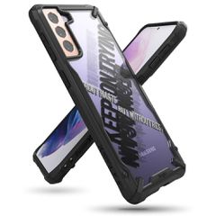 Ringke Fusion X Design durable PC Case with TPU Bumper for Samsung Galaxy S21 5G black (Cross) (XDSG0050)