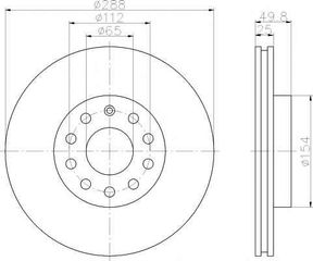 Δισκόπλακα εμπρόσθια 288x25 (ΚΑΙΝΟΥΡΓΙΑ) ,VW ,GOLF PLUS 2005-2014