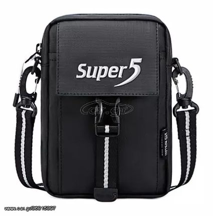 SUPER FIVE τσάντα ώμου K00104-BK, μαύρη