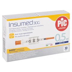 Σύριγγες Pic Solution Insumed 0.5cc 30G x 8mm (1τεμ)