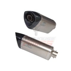 Τελικό εξάτμισης Φ38-51/300mm TRIOVAL ασημί μαζί με σιγαστήρα APIDO (M1255)