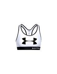 Under Armour Mid Keyhole Graphic Γυναικείο Αθλητικό Μπουστάκι Λευκό 1344333-100