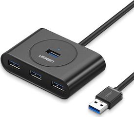 Ugreen USB 3 4 Port Bus-powered High-Speed USB Hub with 1m Shielded Cable (20291)