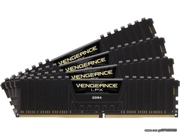 Corsair Vengeance LPX 64GB DDR4 RAM με 4 Modules (4x16GB) και Ταχύτητα 2666 για Desktop (CMK64GX4M4A2666C16) - Πληρωμή και σε έως 9 δόσεις