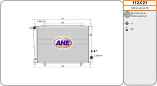 112.021 – AHE, Ψυγείο HYUNDAI H-1 97-07/H100 93-00