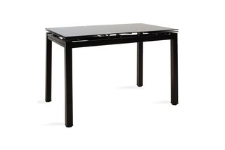 Τραπέζι επεκτεινόμενο "FINN" από γυαλί σε μαύρο χρώμα 110/170x70x75
