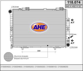 118.074 – AHE, Ψυγείο MERCEDES C208 97-02/W210 95-02