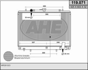 119.071 – AHE, Ψυγείο MITSUBISHI L200 2.5 TD 96-07